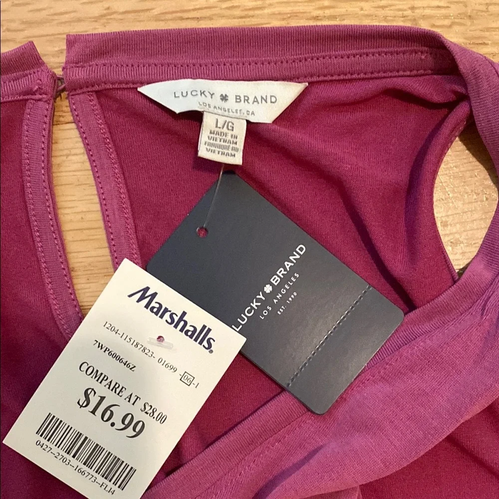 Lucky Brand Pink Sleeveless Tank Top with Rounded Neckline - Picture 3 of 3